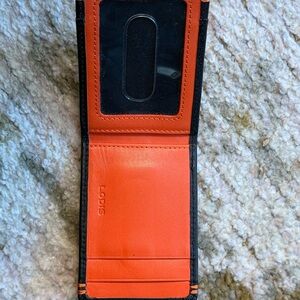 Lodis Two-Tone Wallet in Orange and Black